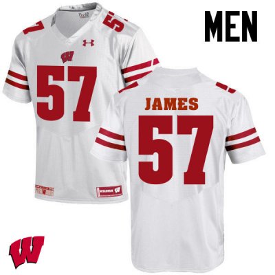 Men's Wisconsin Badgers NCAA #57 Alec James White Authentic Under Armour Stitched College Football Jersey RT31W87XX